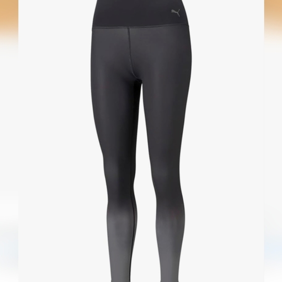 Puma Pants - PUMA Womens Studio Ombre High Waist Full Tights Leggings Black Gray Size XL